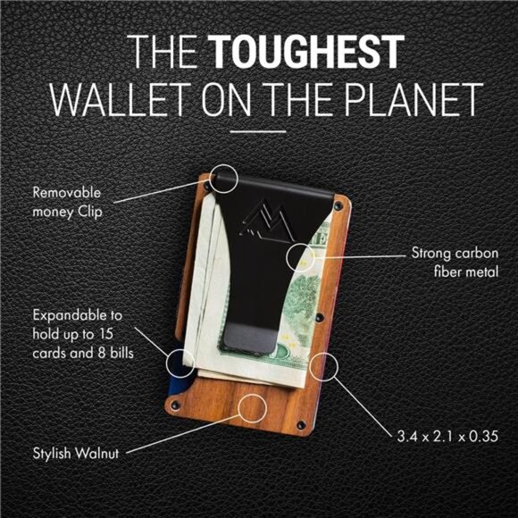 Mountain Voyage Co Leather Wallet - RFID-Blocking Card Holder with Money Clip - Picture 4 of 7